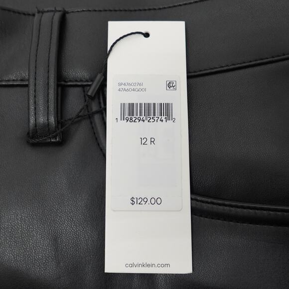 Calvin Klein Jeans Faux Leather 90s Pants Black Beauty - 12 - Picture 10 of 10